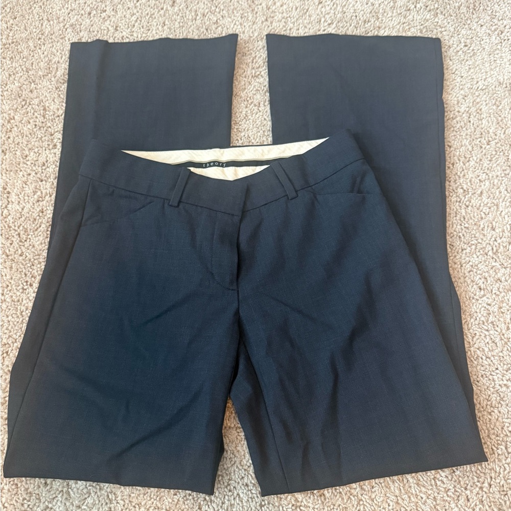 Theory Max C Flare Dark Navy Women's Dress Pants